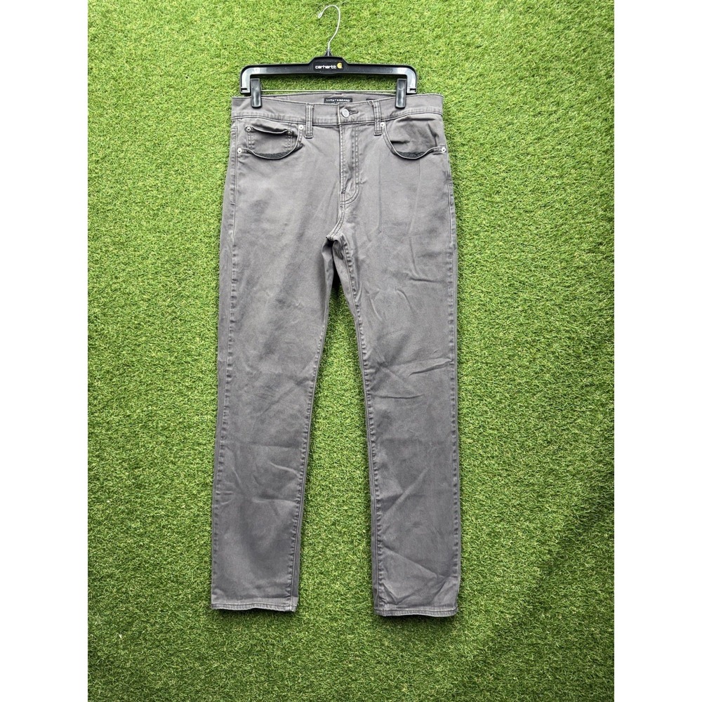 Lucky Brand Jeans Mens 32X32 Khaki 121 Slim Straight Stretch Preppy Casual Dress